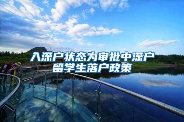 入深户状态为审批中深户留学生落户政策