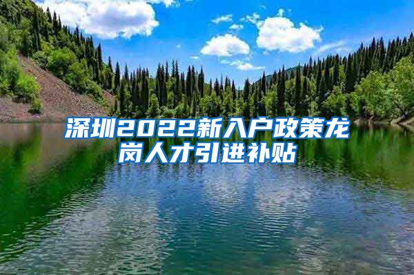 深圳2022新入户政策龙岗人才引进补贴