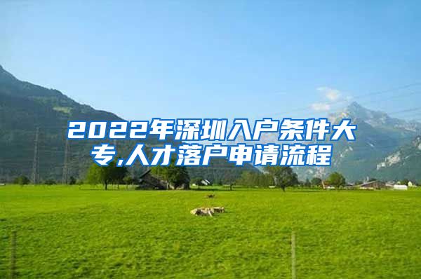 2022年深圳入户条件大专,人才落户申请流程