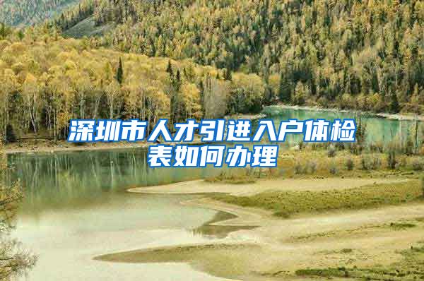 深圳市人才引进入户体检表如何办理