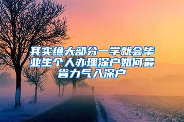 其实绝大部分一学就会毕业生个人办理深户如何最省力气入深户
