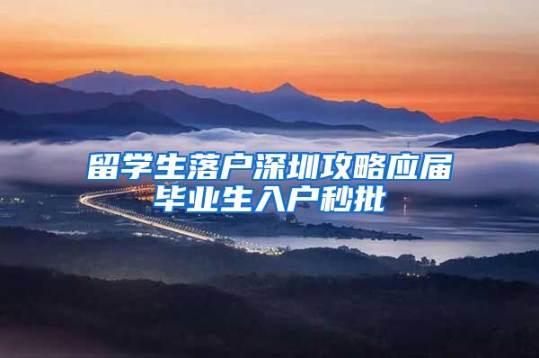 留学生落户深圳攻略应届毕业生入户秒批