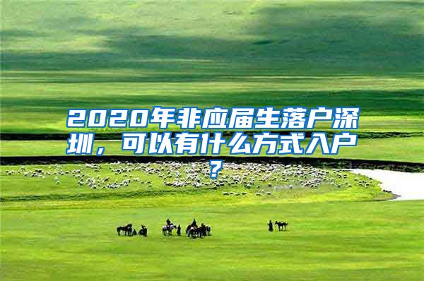 2020年非应届生落户深圳，可以有什么方式入户？