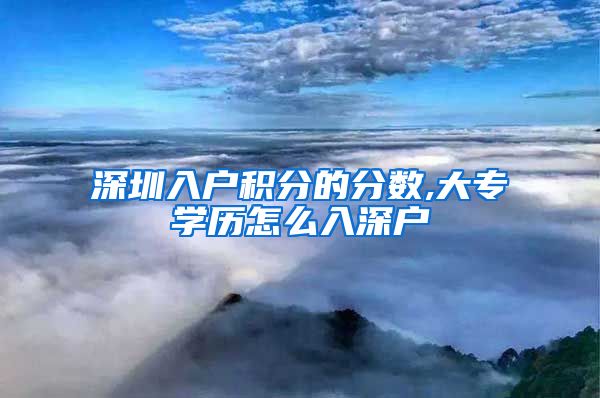 深圳入户积分的分数,大专学历怎么入深户