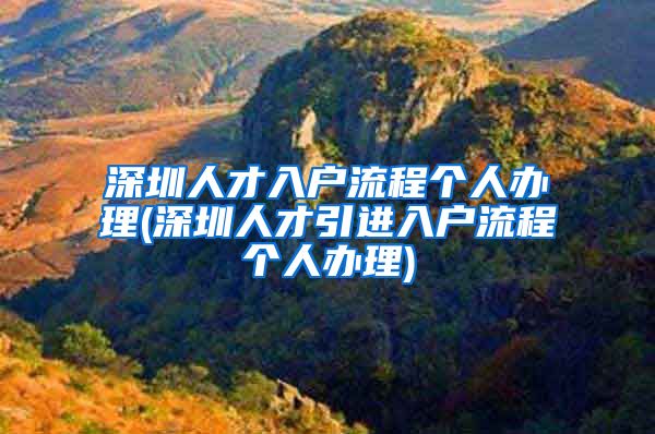 深圳人才入户流程个人办理(深圳人才引进入户流程个人办理)