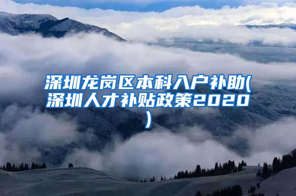 深圳龙岗区本科入户补助(深圳人才补贴政策2020)