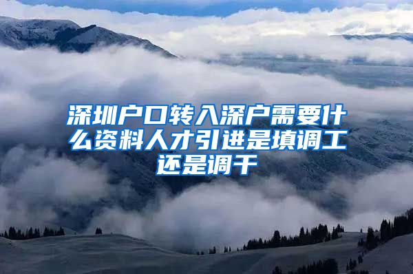 深圳户口转入深户需要什么资料人才引进是填调工还是调干