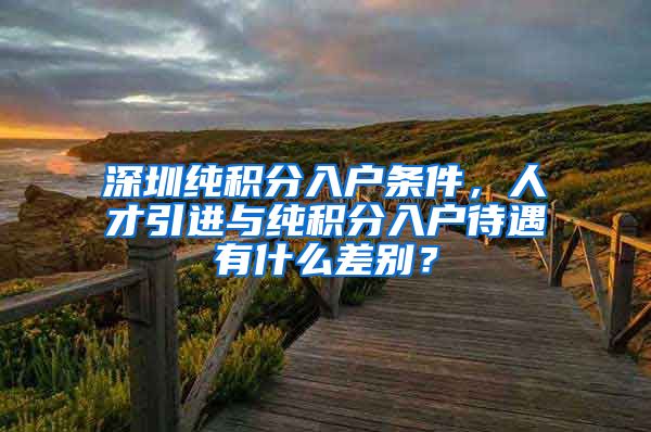 深圳纯积分入户条件，人才引进与纯积分入户待遇有什么差别？