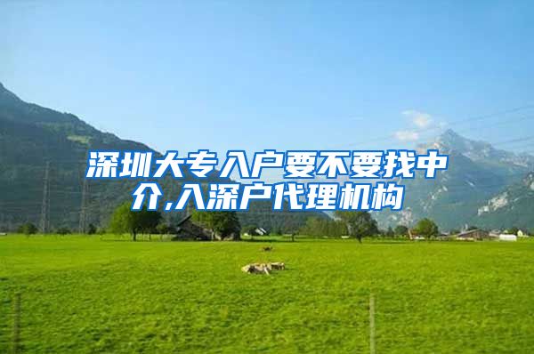 深圳大专入户要不要找中介,入深户代理机构