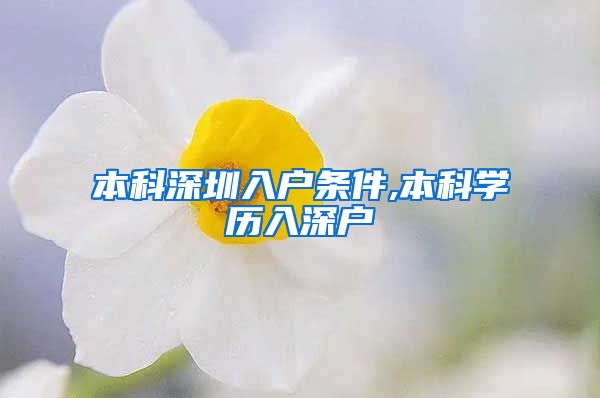本科深圳入户条件,本科学历入深户