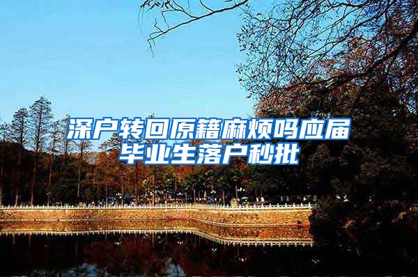 深户转回原籍麻烦吗应届毕业生落户秒批