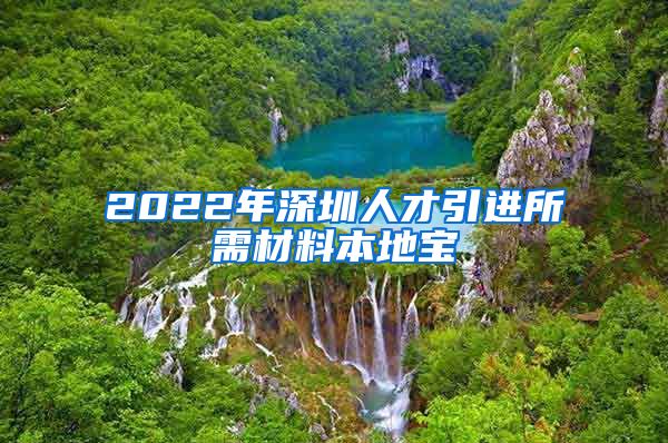 2022年深圳人才引进所需材料本地宝