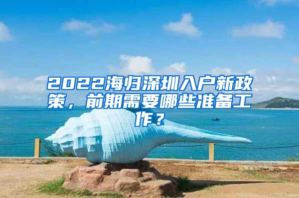 2022海归深圳入户新政策，前期需要哪些准备工作？