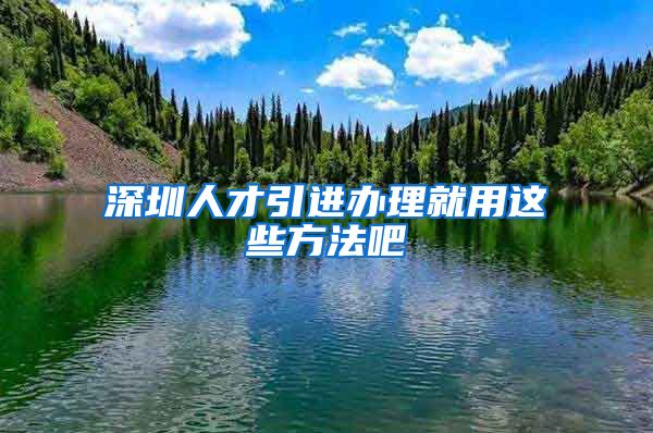 深圳人才引进办理就用这些方法吧