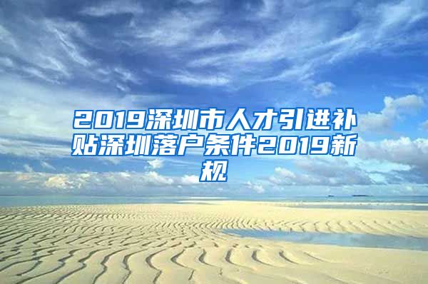 2019深圳市人才引进补贴深圳落户条件2019新规