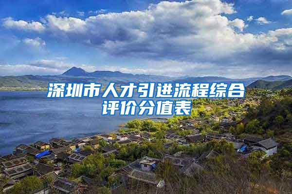 深圳市人才引进流程综合评价分值表