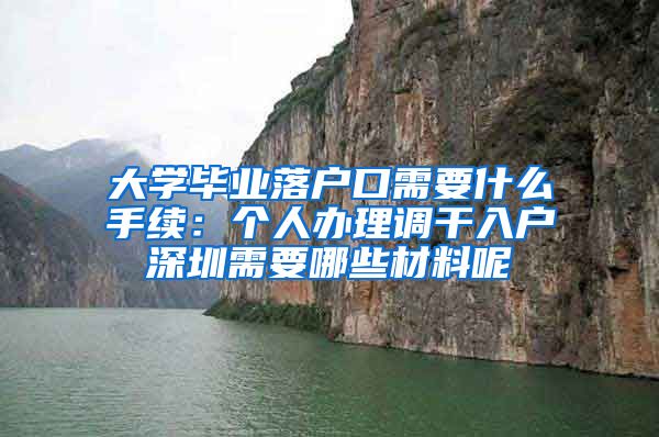 大学毕业落户口需要什么手续：个人办理调干入户深圳需要哪些材料呢
