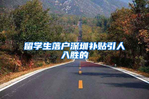 留学生落户深圳补贴引人入胜的