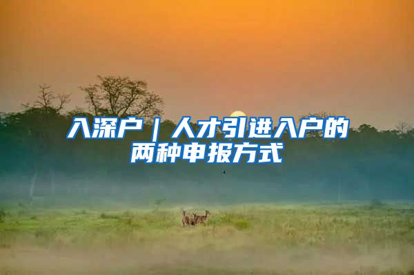 入深户｜人才引进入户的两种申报方式
