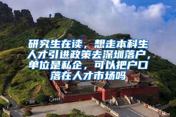 研究生在读，想走本科生人才引进政策去深圳落户，单位是私企，可以把户口落在人才市场吗