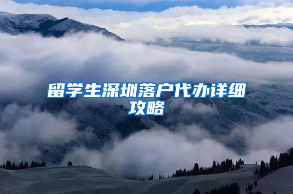 留学生深圳落户代办详细攻略