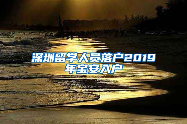 深圳留学人员落户2019年宝安入户