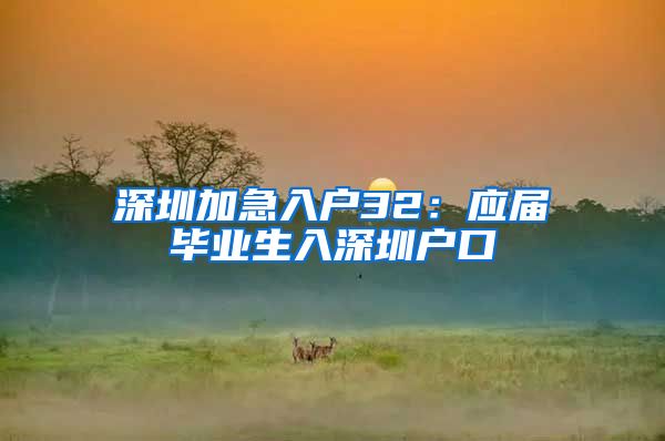 深圳加急入户32：应届毕业生入深圳户口