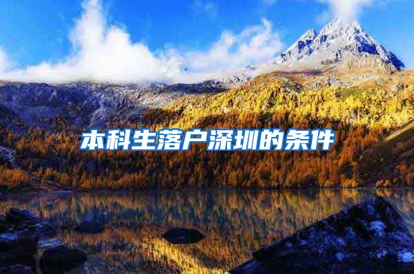 本科生落户深圳的条件