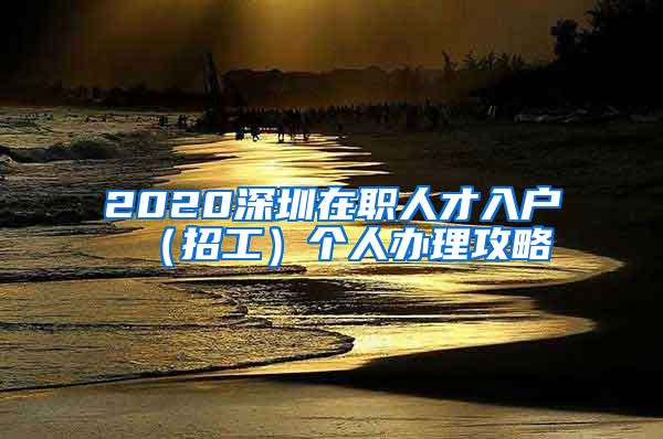 2020深圳在职人才入户（招工）个人办理攻略