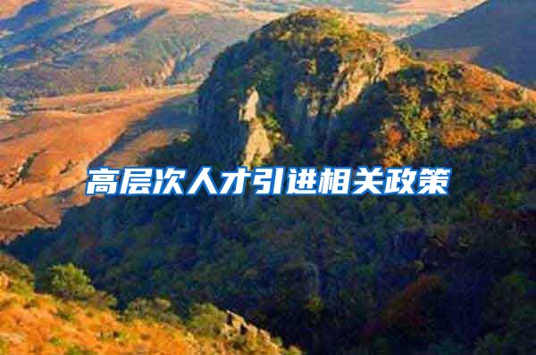 高层次人才引进相关政策