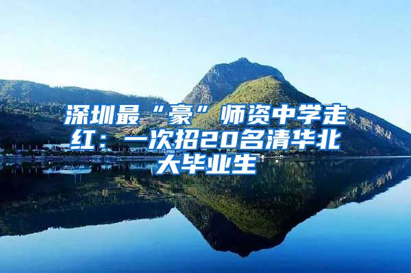 深圳最“豪”师资中学走红：一次招20名清华北大毕业生
