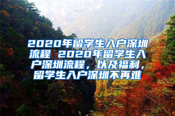 2020年留学生入户深圳流程 2020年留学生入户深圳流程，以及福利，留学生入户深圳不再难