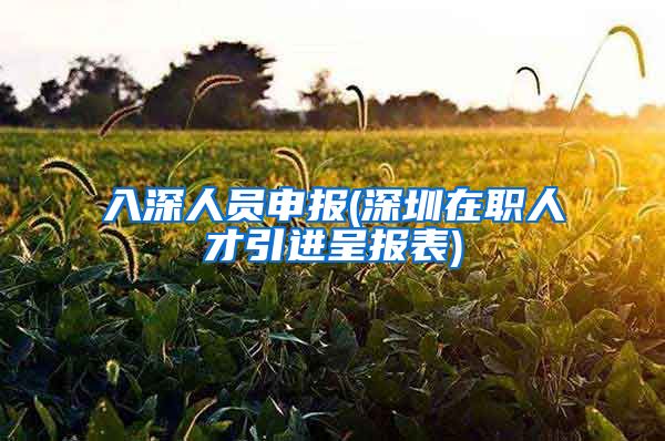 入深人员申报(深圳在职人才引进呈报表)