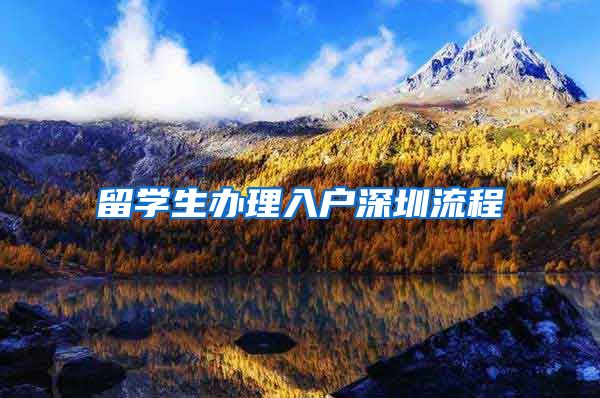 留学生办理入户深圳流程