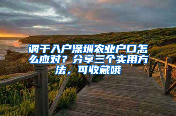 调干入户深圳农业户口怎么应对？分享三个实用方法，可收藏哦