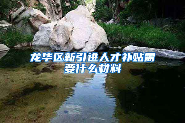 龙华区新引进人才补贴需要什么材料