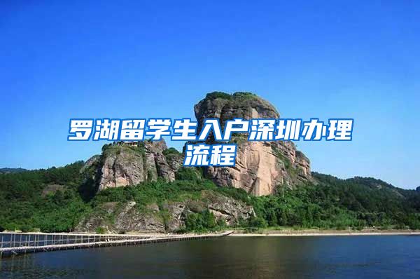 罗湖留学生入户深圳办理流程