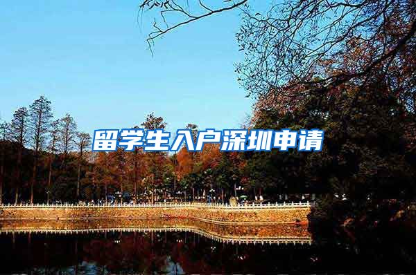 留学生入户深圳申请