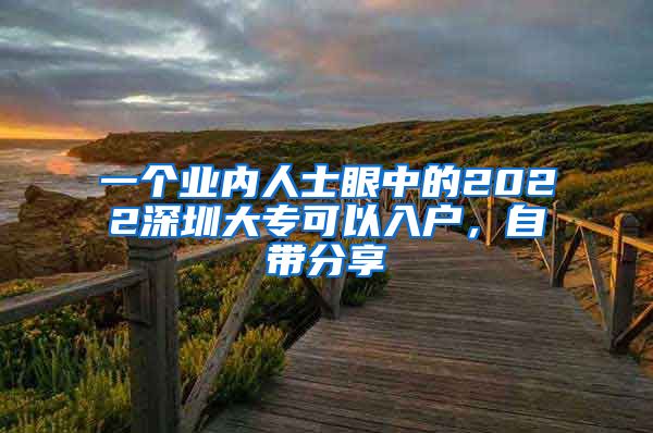 一个业内人士眼中的2022深圳大专可以入户，自带分享
