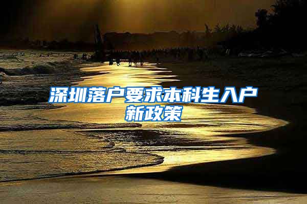 深圳落户要求本科生入户新政策
