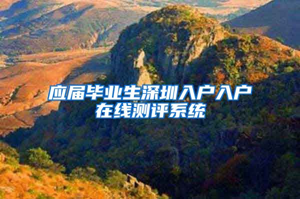 应届毕业生深圳入户入户在线测评系统