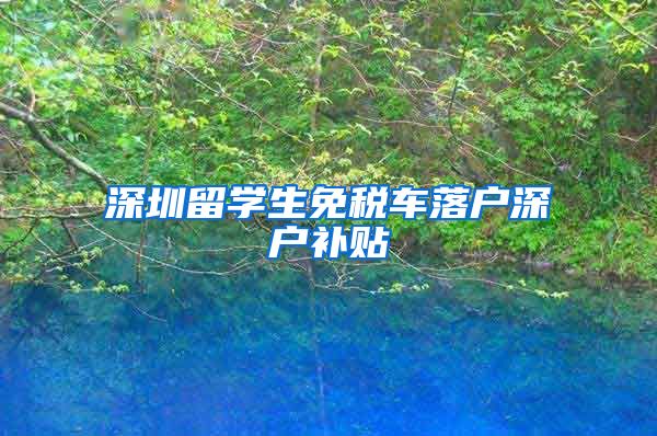 深圳留学生免税车落户深户补贴
