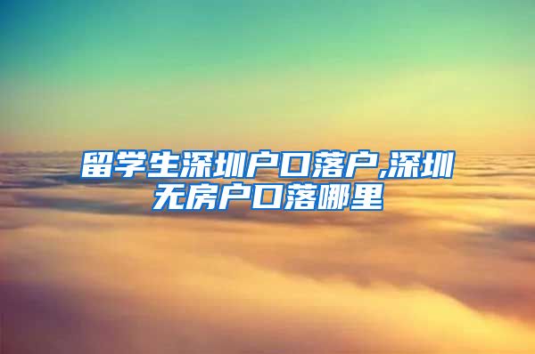 留学生深圳户口落户,深圳无房户口落哪里