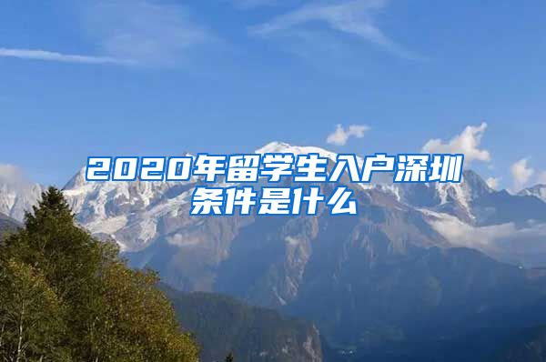 2020年留学生入户深圳条件是什么