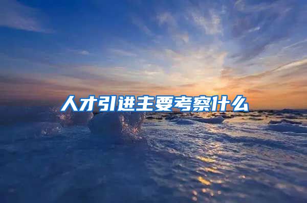 人才引进主要考察什么