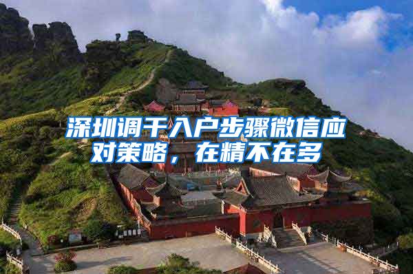 深圳调干入户步骤微信应对策略，在精不在多