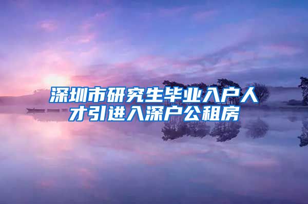 深圳市研究生毕业入户人才引进入深户公租房