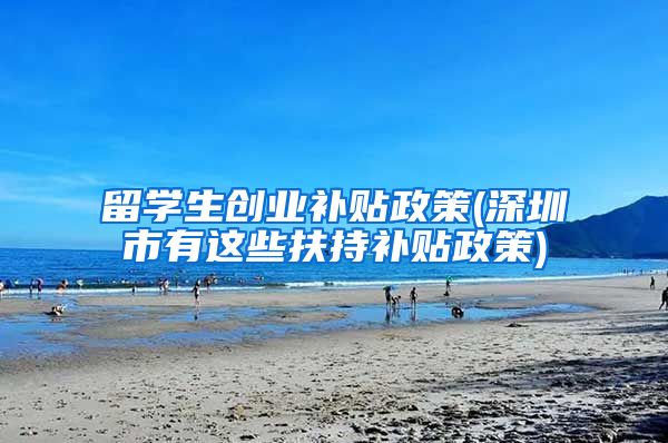留学生创业补贴政策(深圳市有这些扶持补贴政策)