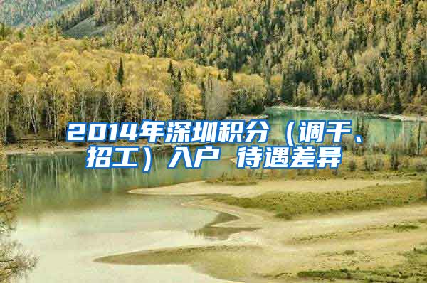 2014年深圳积分（调干、招工）入户 待遇差异