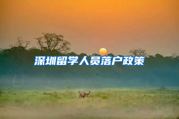 深圳留学人员落户政策